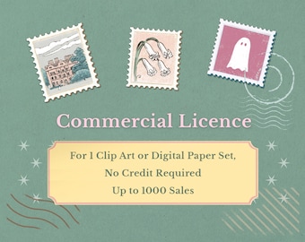 Licenza commerciale, 1000 copie, nessun credito richiesto, set di carta digitale, set di clip art