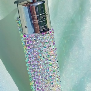 Bedazzled lighter - Crystal Encrusted Long Head Smokers Clipper Lighter Glamorous Jewelled - Bling Candle Clipper refillable Lighter