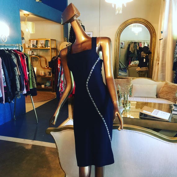 Vintage versace silver studded dress.