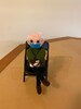 Bernie Sanders Doll (7.5') with Wooden Chair, Bernie Sanders Crochet Doll with Chair, Bernie Sanders Doll, USA Seller 