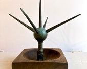 Antique Thistle Lightning Rod Tip, 5 Point Sputnik Roof Topper