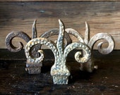 3 Cast Iron Fence Finial, Decorative Architectural Salvage Parts
