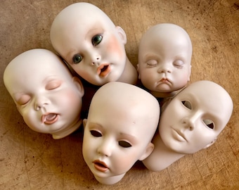 Doll Head Part Porcelain Bisque,  The Doll Artworks by RuBert Craft Supplies