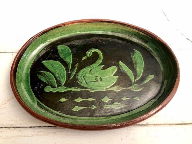 RedWare Mexico Folk Art Swan Mexican Pottery Patamban Michoacan