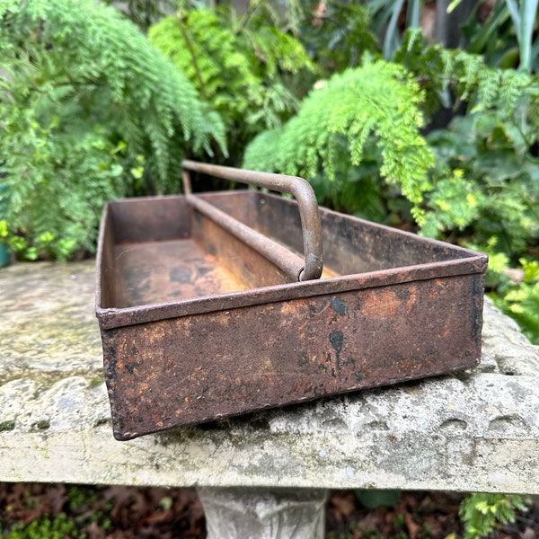 Tool Box Tray with Swivel Handle, Toolbox Metal Tote Caddy