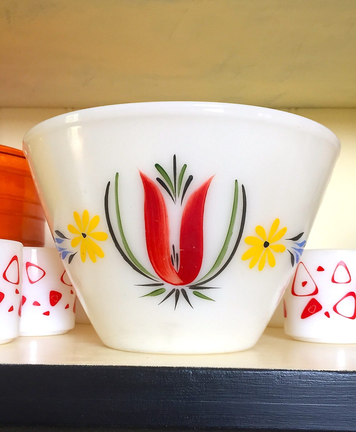 1940's Fire King Dutch Tulip Splash Proof Mixing Bowl Etsy