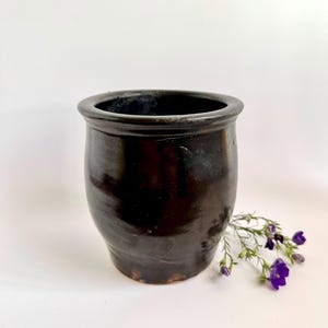 Vintage Apple Butter Crock, Rustic Farmhouse Fruit Preserve Jar