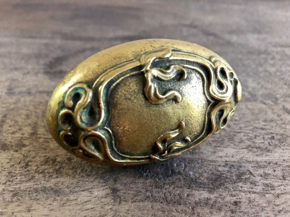 Limoges Porcelain Double Oval White Door Handle on Polished Brass