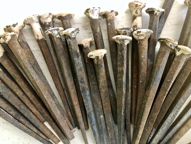34 2.5 Antique Hand Nails Iron Steel Nails Etsy