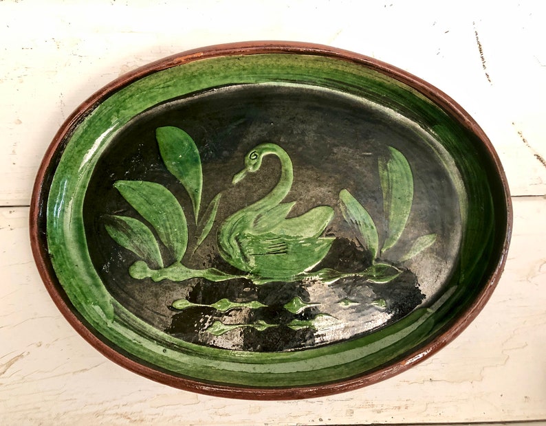 RedWare Mexico Folk Art Swan Mexican Pottery Patamban Michoacan