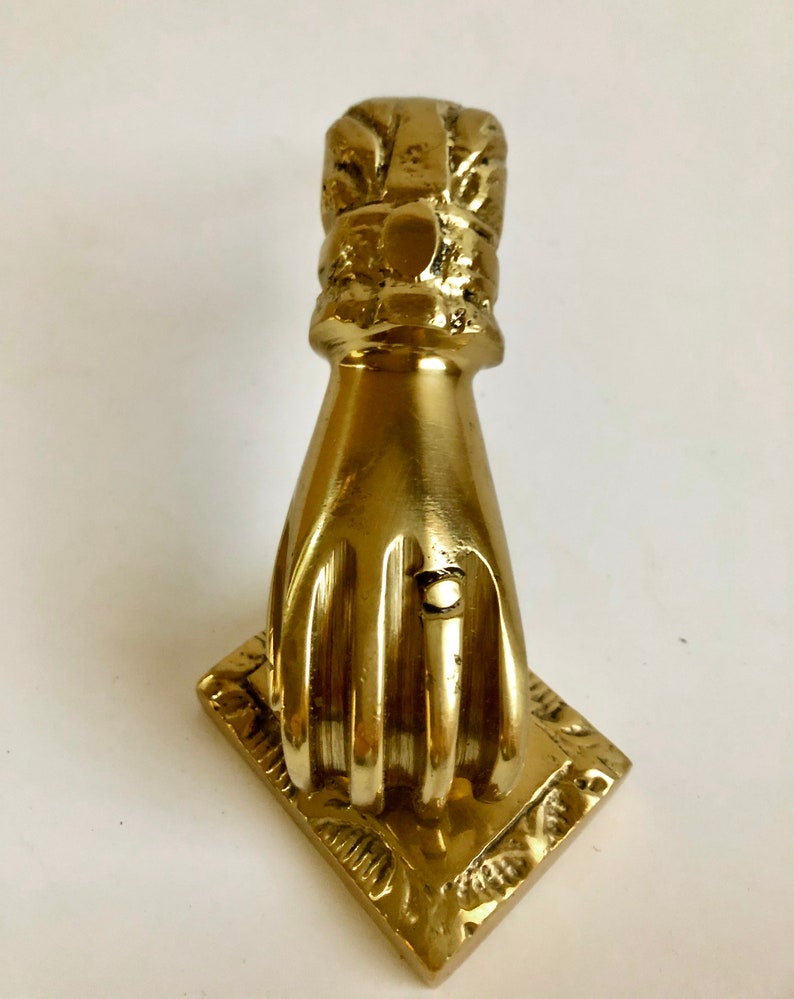 NOS Solid Brass Ball in Hand Door Knocker Victorian Etsy