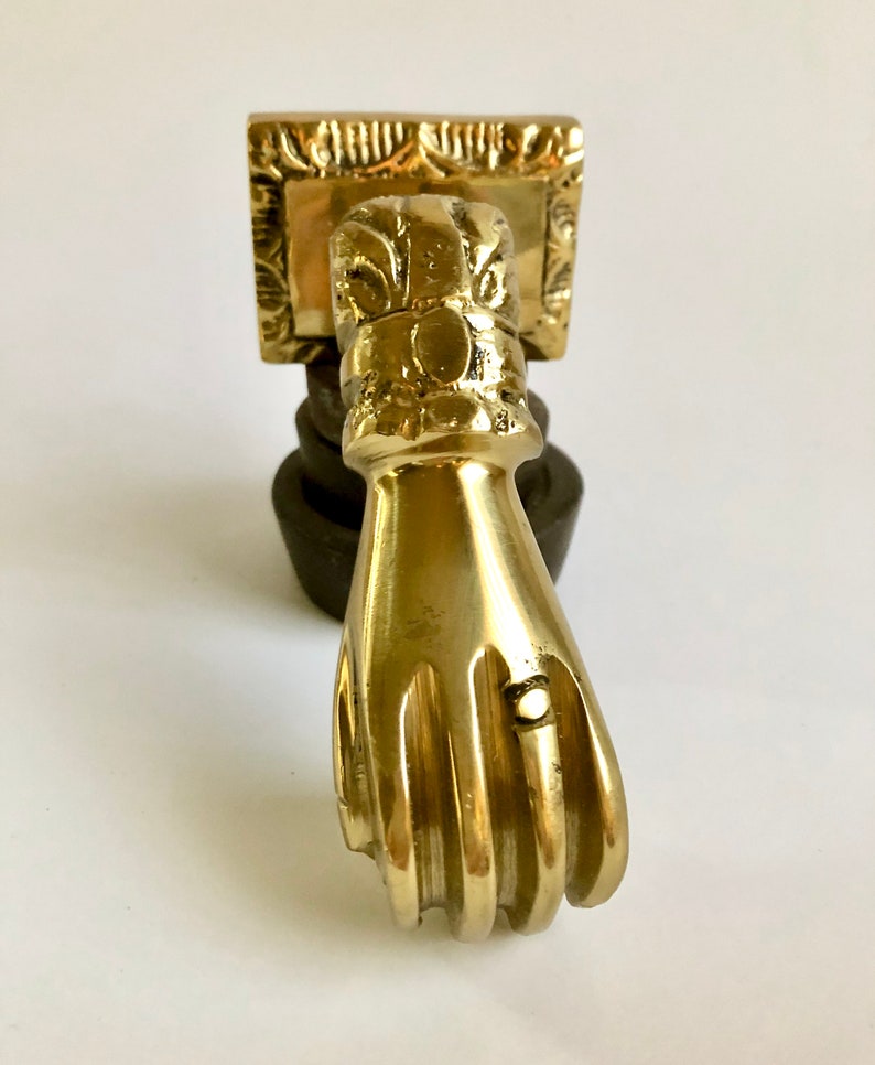 NOS Solid Brass Ball in Hand Door Knocker Victorian Etsy