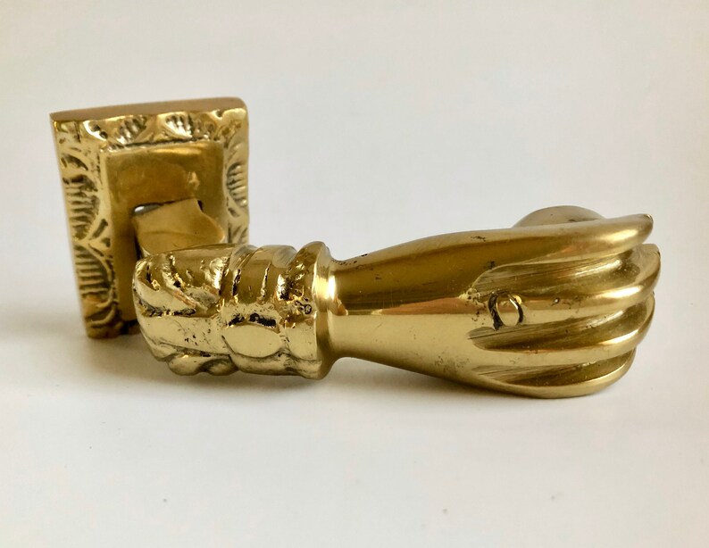 NOS Solid Brass Ball in Hand Door Knocker Victorian Etsy