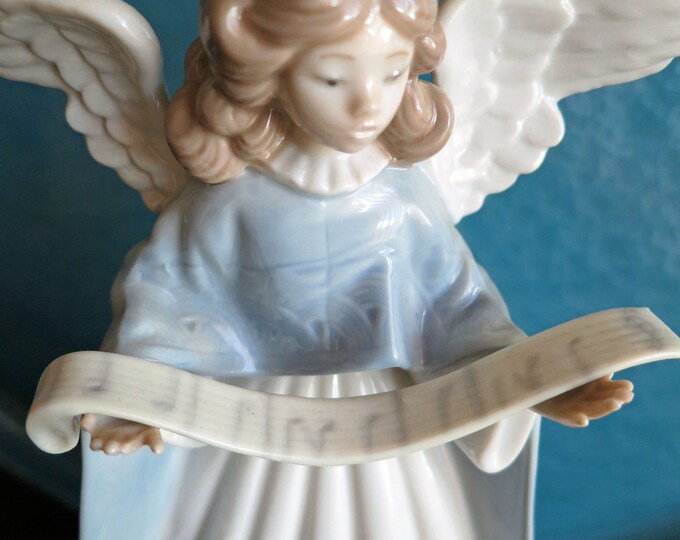 Lladro Angel Tree Topper, Singing Angel, Christmas Angel, Retired