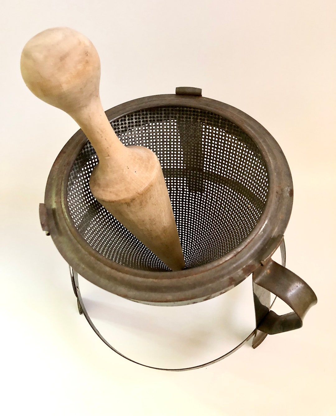 Tripod Cone Sieve Strainer With Conical Wood Pestle Chinois & Etsy