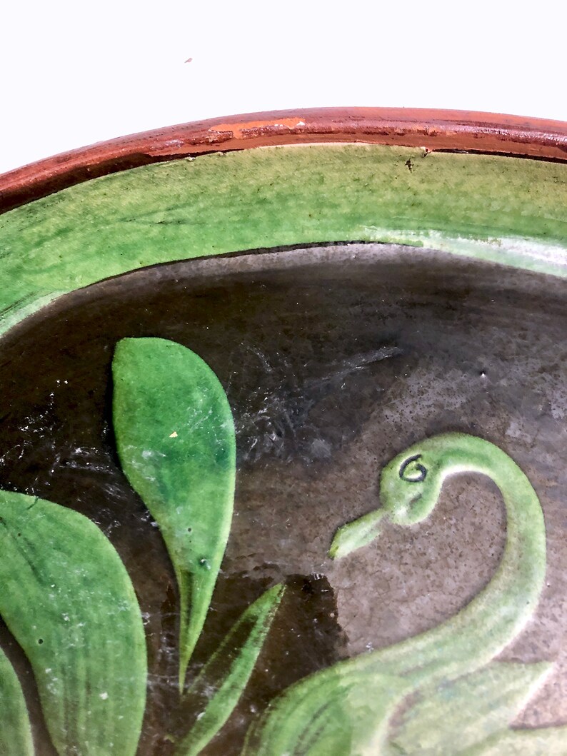 RedWare Mexico Folk Art Swan Mexican Pottery Patamban Michoacan