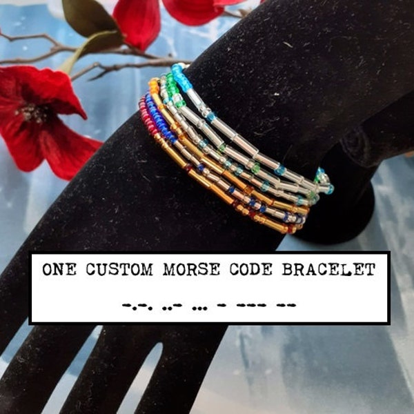 One Custom Galaxy Themed Morse Code Bracelet - Silver / Gold