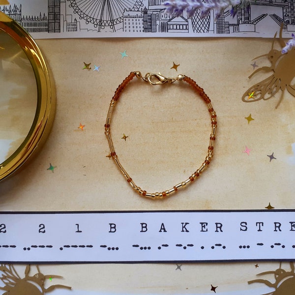 221B Baker Street Morse Code Bracelet - Silver / Gold