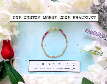 One Custom Morse Code Bracelet - Silver / Gold - Personalised