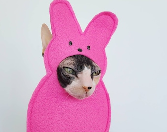 Marshmallow bunny pet hat for small dogs small pets cats in lightweight felt for Easter holidays and photography