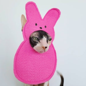 Marshmallow bunny pet hat for small dogs small pets cats in lightweight felt for Easter holidays and photography