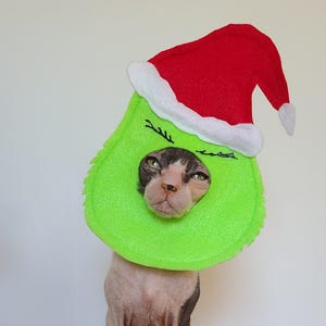 Déguisement de Noël Grinch Grinchy pour chats, chiens et petits animaux de compagnie, en feutre doux et léger