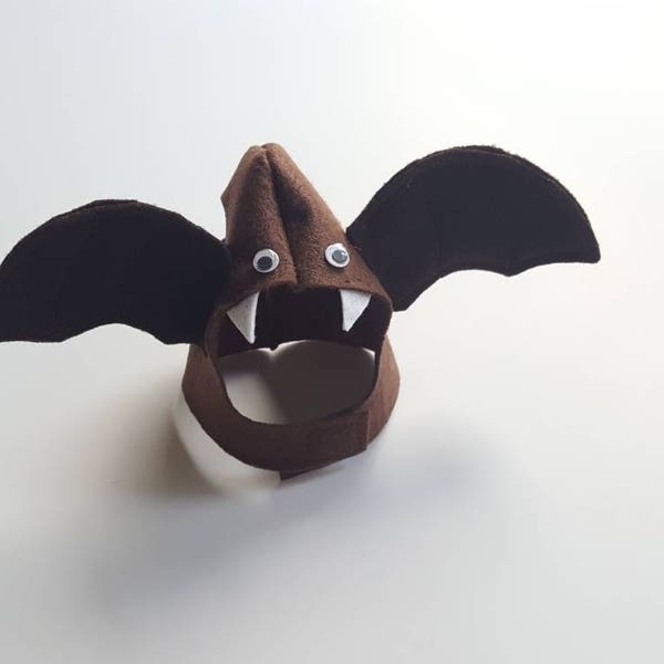 Boo Bat Cat Dog and small pet hat costume made with brown felt googly eyes Halloween