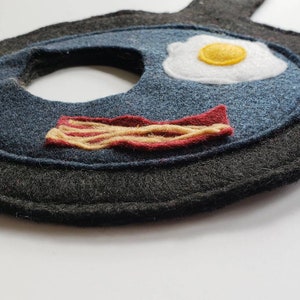 Breakfast Pan Egg and Bacon Cat Costume Hat in lightweight felt for cats small pets and small dogs image 5