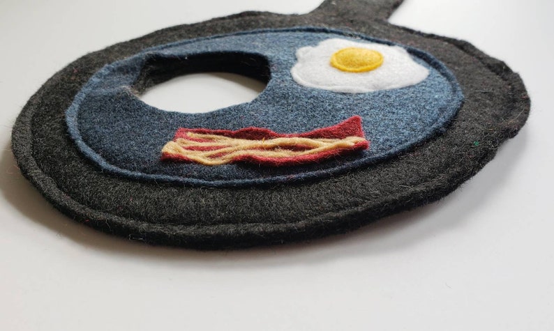 Breakfast Pan Egg and Bacon Cat Costume Hat in lightweight felt for cats small pets and small dogs image 5