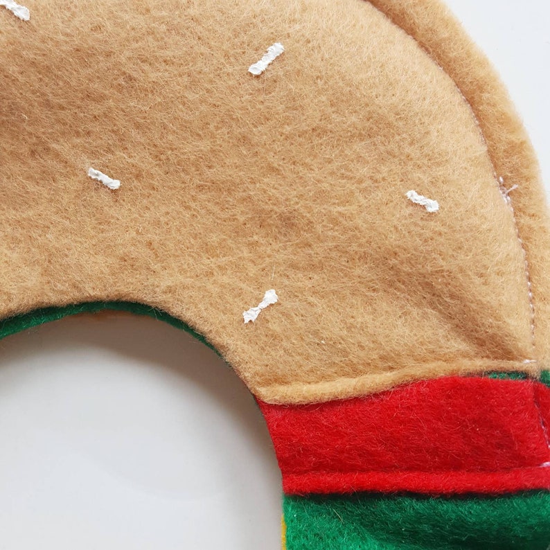 Cheeseburger pet hat costume for cats small dogs in soft vibrant felt hamburger image 3