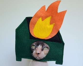 Dumpster Fire funny pet costume for tiktok instagram Halloween costume cats small pets small dogs meme pet clothing