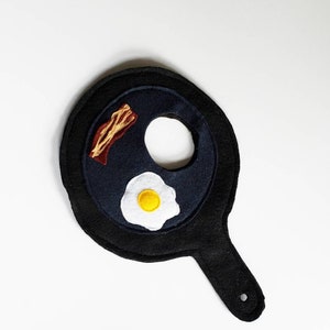 Breakfast Pan Egg and Bacon Cat Costume Hat in lightweight felt for cats small pets and small dogs image 6