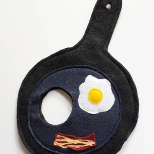 Breakfast Pan Egg and Bacon Cat Costume Hat in lightweight felt for cats small pets and small dogs image 2