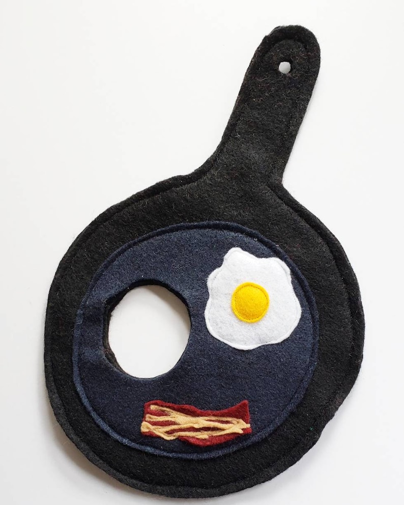 Breakfast Pan Egg and Bacon Cat Costume Hat in lightweight felt for cats small pets and small dogs image 2