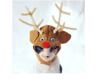 Weihnachts-Ohrenschützer Mit Rentier-Geweih & Roter Mütze – Perfekt Für Weihnachtsmarkt & Fasching