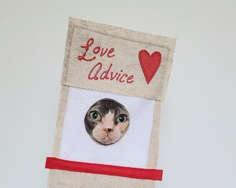 Love Advice costume for small pets cats small dogs soft felt for Halloween valentine's day tiktok and Instagram photo shoot pet photography