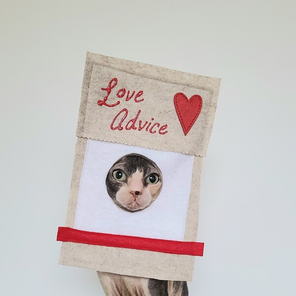 Love Advice costume for small pets cats small dogs soft felt for Halloween valentine's day tiktok and Instagram photo shoot pet photography