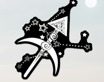 Sagittarius Symbol and Fire Element Vinyl Stickers Zodiac Sticker Planner Sticker