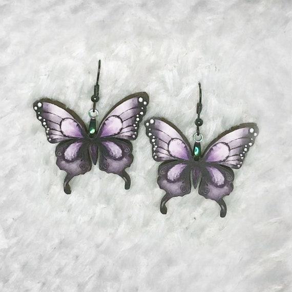 Buy Purple Butterfly Drop Earrings Online in India - Etsy