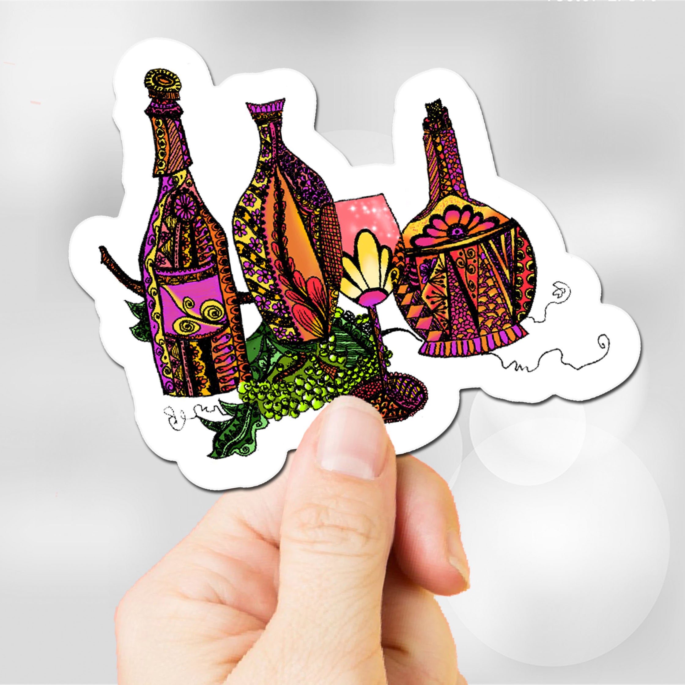 Wine Sticker Vinyl Sticker Scrapbooking Sticker Planner Etsy