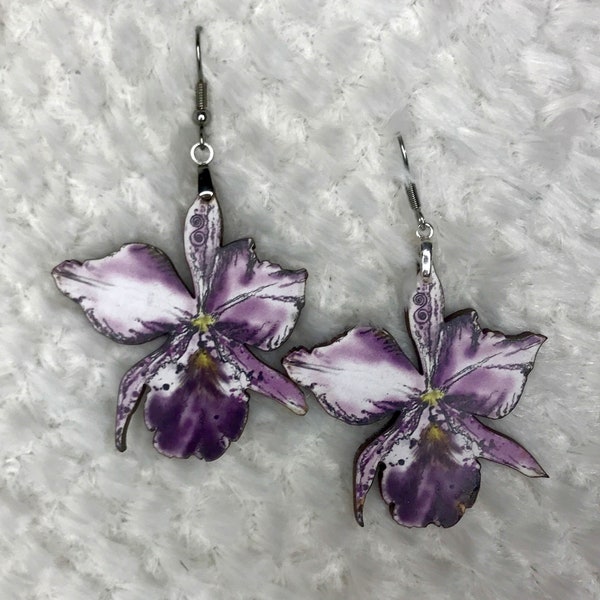 Cattleya Orchid Flower Earrings, Unique Gift for Her