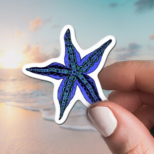 Starfish Sticker, Vinyl Beach Sticker, Sea Life Sticker afbeelding 4