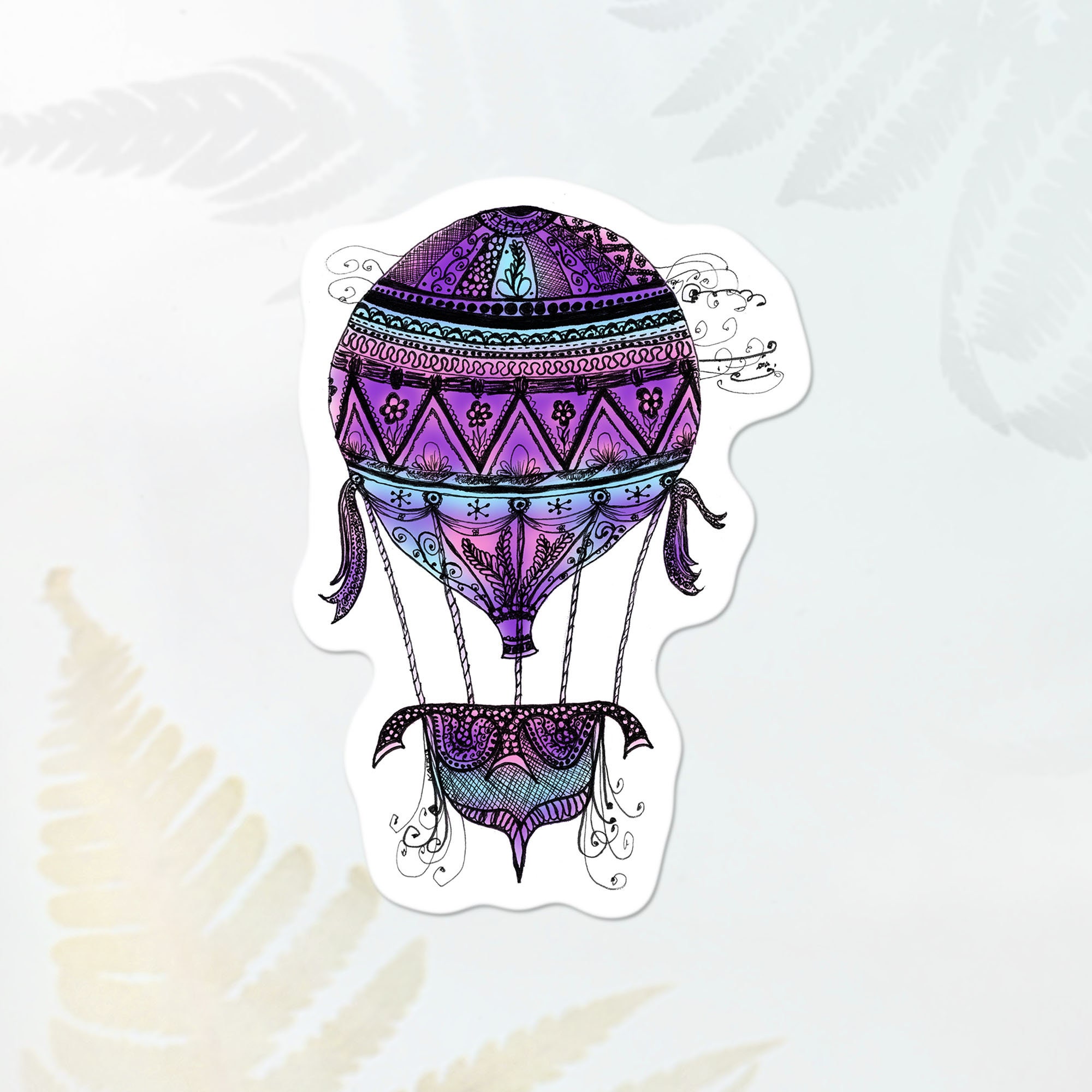 Hot Air Balloon Vinyl Sticker, Whimsical Travel Sticker - Etsy