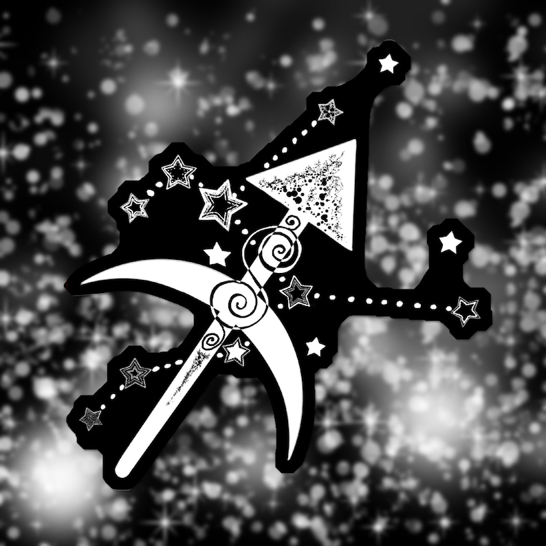 Sagittarius Symbol and Fire Element Vinyl Stickers Zodiac Sticker Planner Sticker