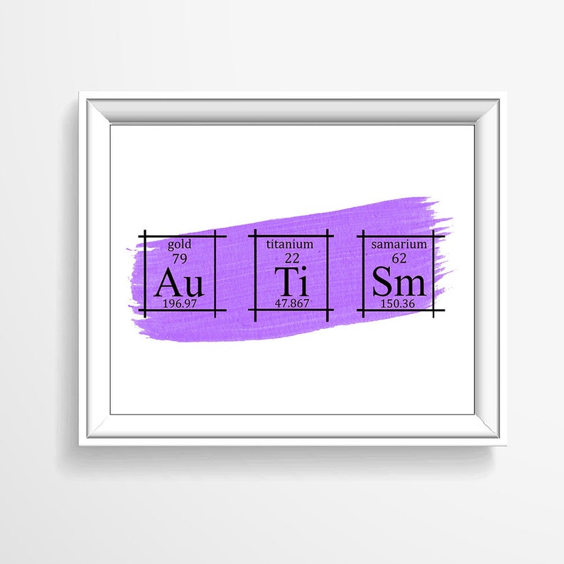 Autism Wall Art Periodic Table Of Elements Art Autism Gift Scientific Home Decor Sesamstrasse Chemie Wall Art P3006