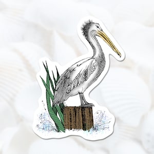 Pelican Vinyl Sticker,  Waterproof Beach Sea Life Decal
