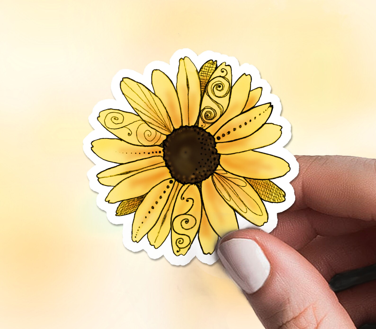 Black-eyed Susan Flower Sticker, Watercolor Wildflower Decal - Etsy