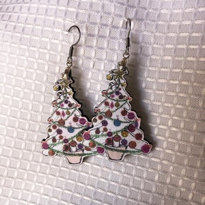 Christmas Tree Earrings, Handmade Earrings, Christmas Gift