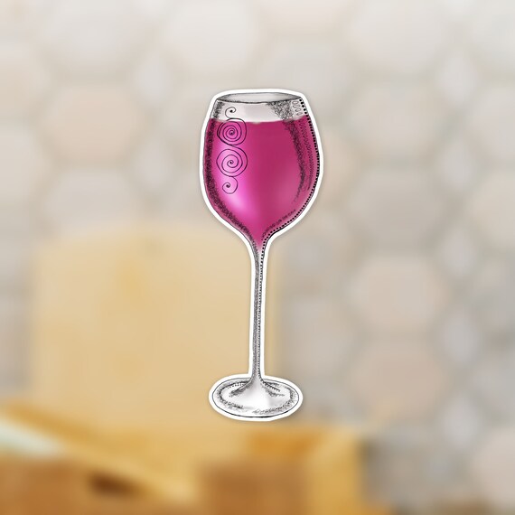Wine Glass Sticker Alcohol Decal Scrapbooking Sticker Etsy