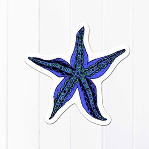 Starfish Sticker, Vinyl Beach Sticker, Sea Life Sticker afbeelding 6